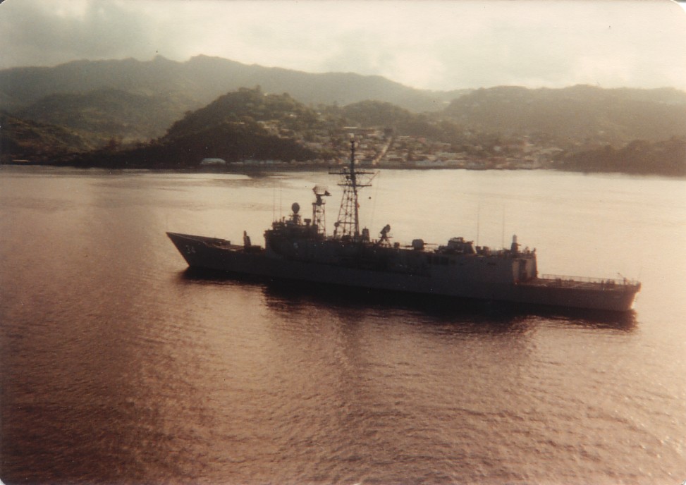 In the Navy: You Can Sail the Seven Seas...Can you see the 3 or 4 sailors standing on the Fantail?